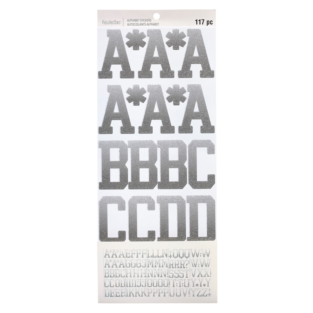 6 Packs: 117 ct. (702 total) Silver Glitter Ombre Alphabet Stickers by Recollections™